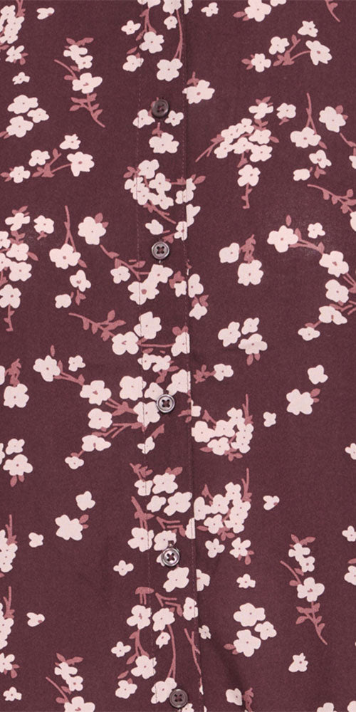 B.Young Floral Blouse, burgundy