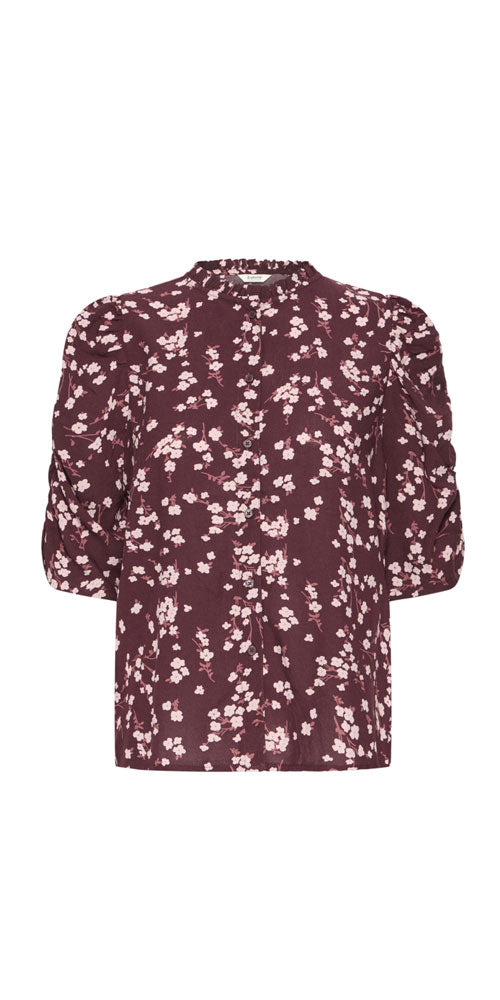 B.Young Floral Blouse, burgundy