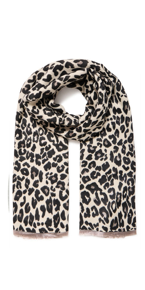 B.Young Leopard Scarf, black/white