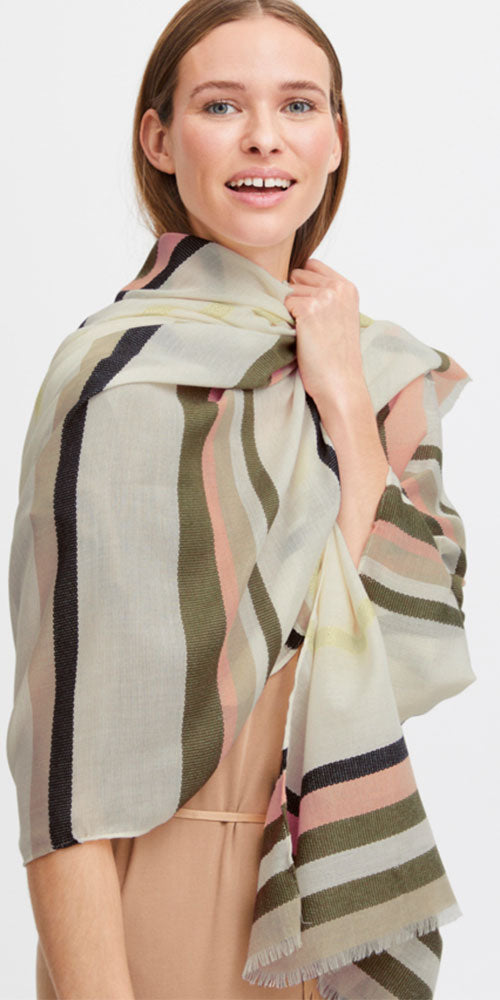 B. Young Striped Lightweight Scarf