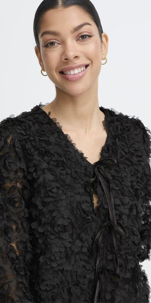 B.Young Textural Rosette Jacket