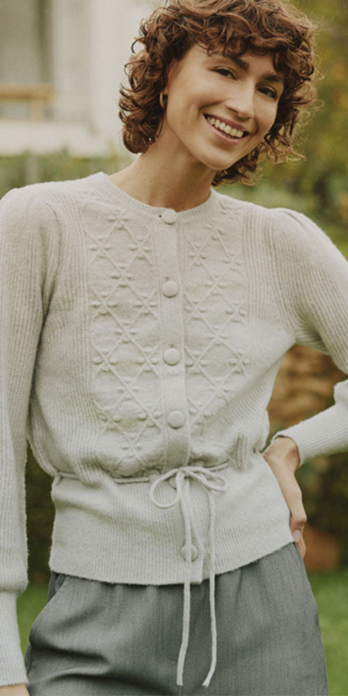 B.Young Tie Cardy, grey