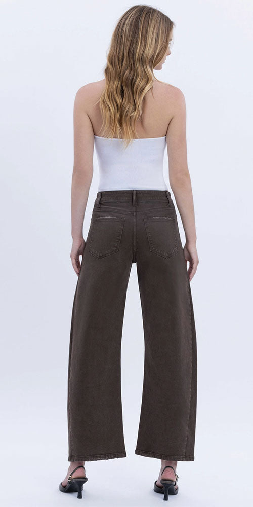 Kate High Rise Barrel jeans, chocolate