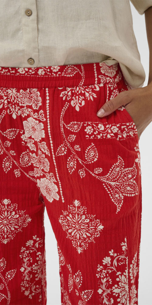Cream Bandana Print Pants