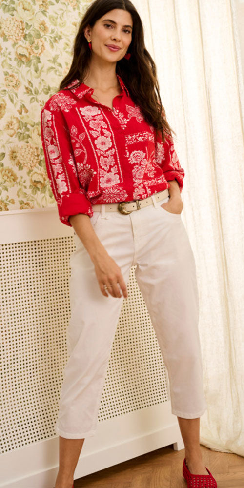 Cream Bandana Print Shirt