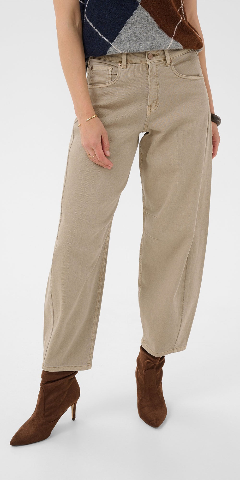 Cream Barrel Jeans, cobblestone