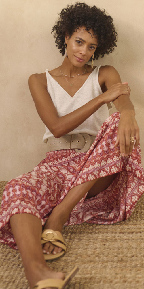 Cream Bohemian Skirt