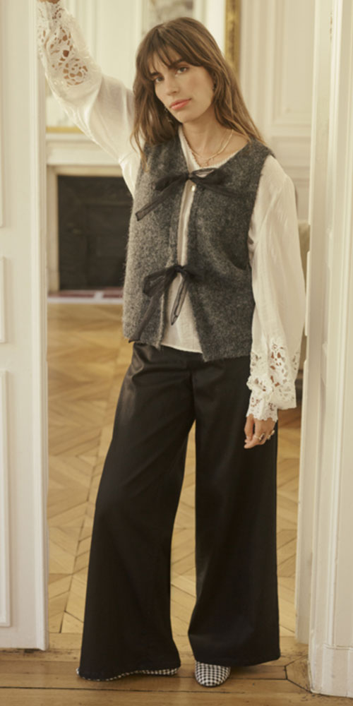 Cream Bow Vest