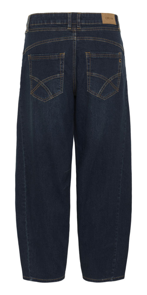 Cream Indigo Barrel Jeans