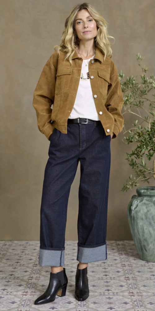 Cream Straight Indigo Jeans