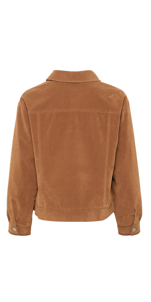 Cream Faux Suede Jacket