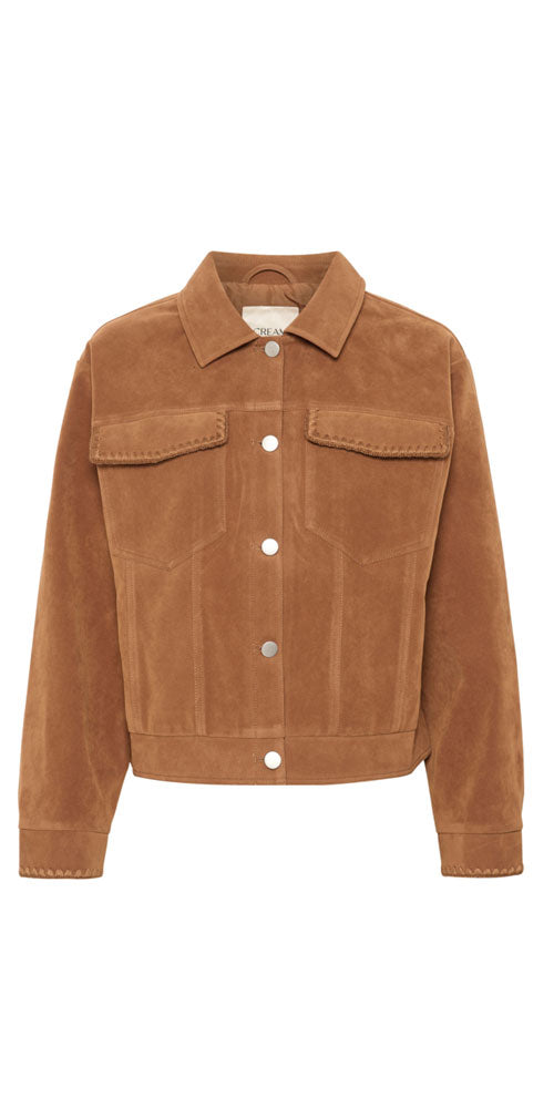 Cream Faux Suede Jacket