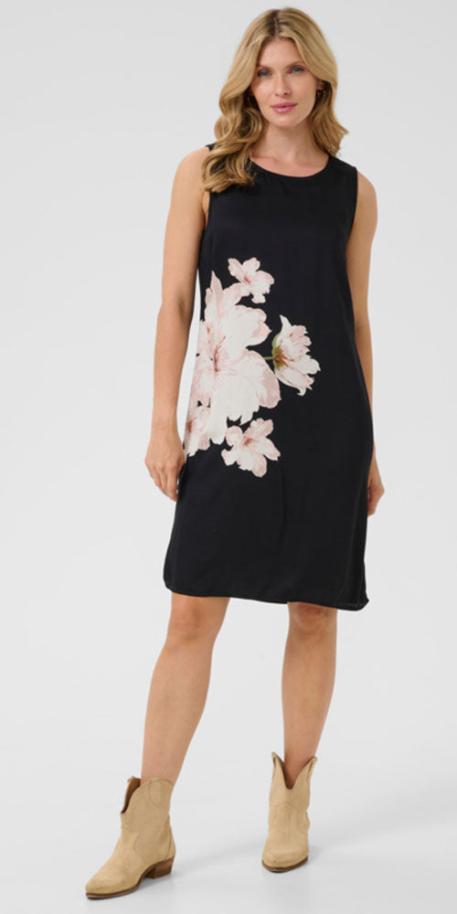Cream Flower Shift Dress
