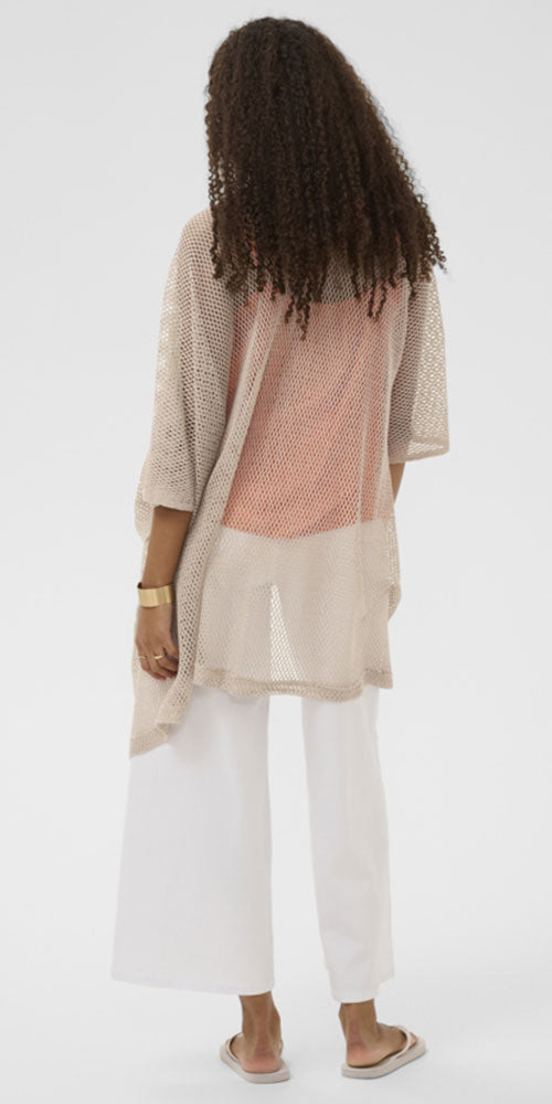 Cream Gilded Mesh Cardy/Shawl