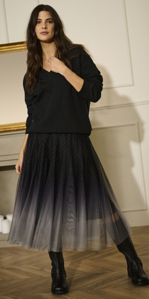 Cream Glittery Tulle Skirt