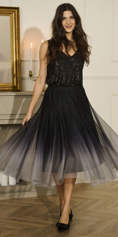 Cream Glittery Tulle Skirt