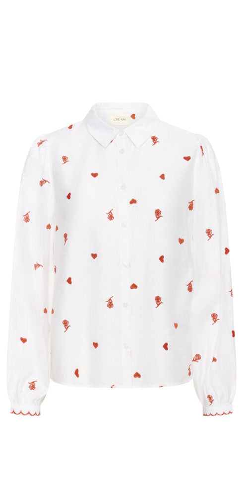 Cream Heart and Rose Blouse