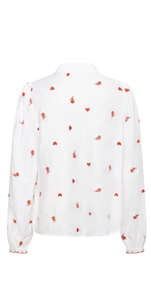 Cream Heart and Rose Blouse