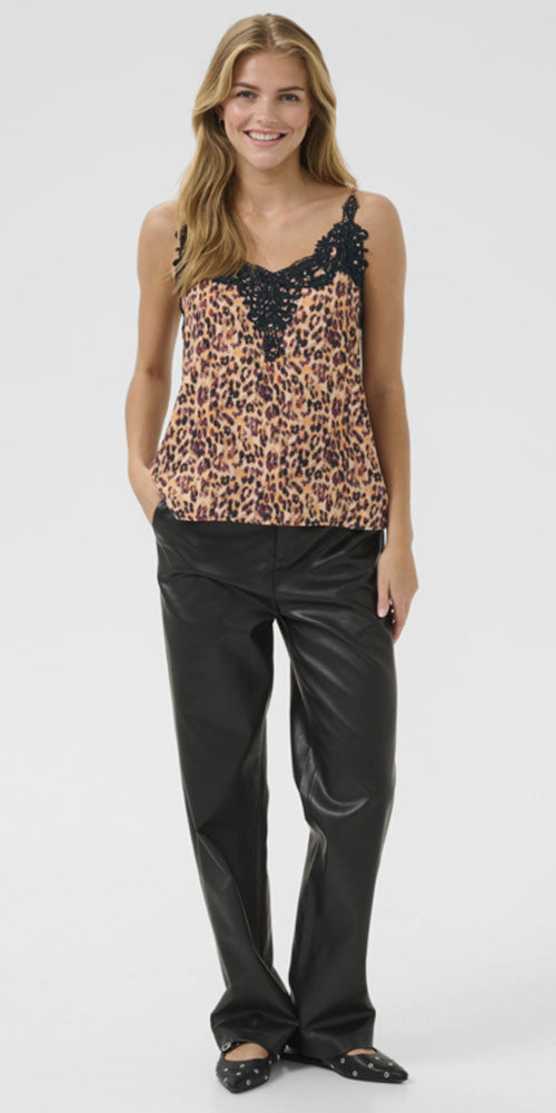 Cream Leopard and Lace Cami