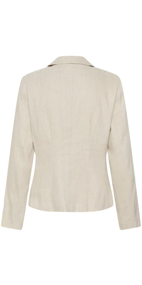 Cream Linen Blend Blazer, sand