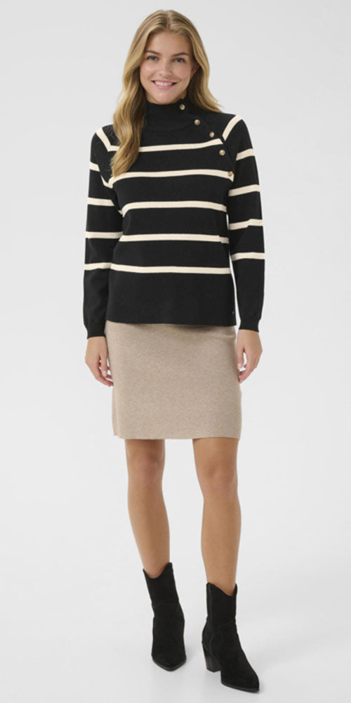 Cream Nautical Button Sweater