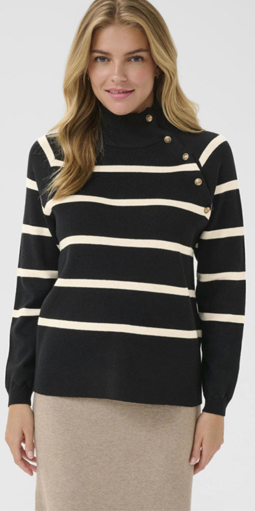 Cream Nautical Button Sweater