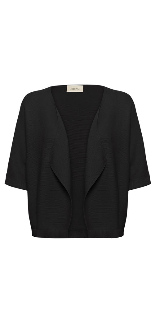 Cream Open Cardy, black