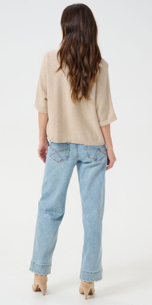 Cream Open Cardy, sand