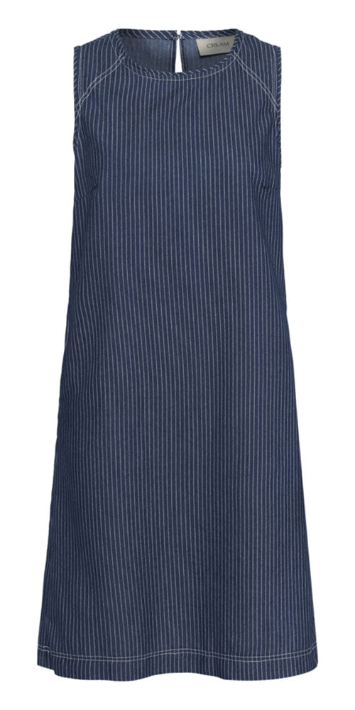 Cream Pinstripe Shift Dress