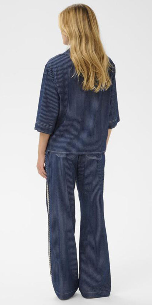 Cream Pinstripe Button Shirt