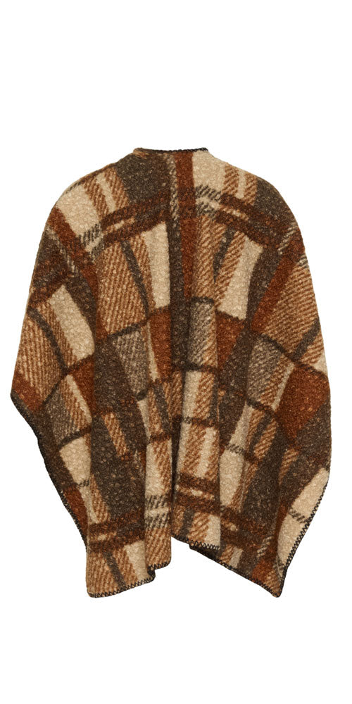 Cream Plaid Teddy Cape