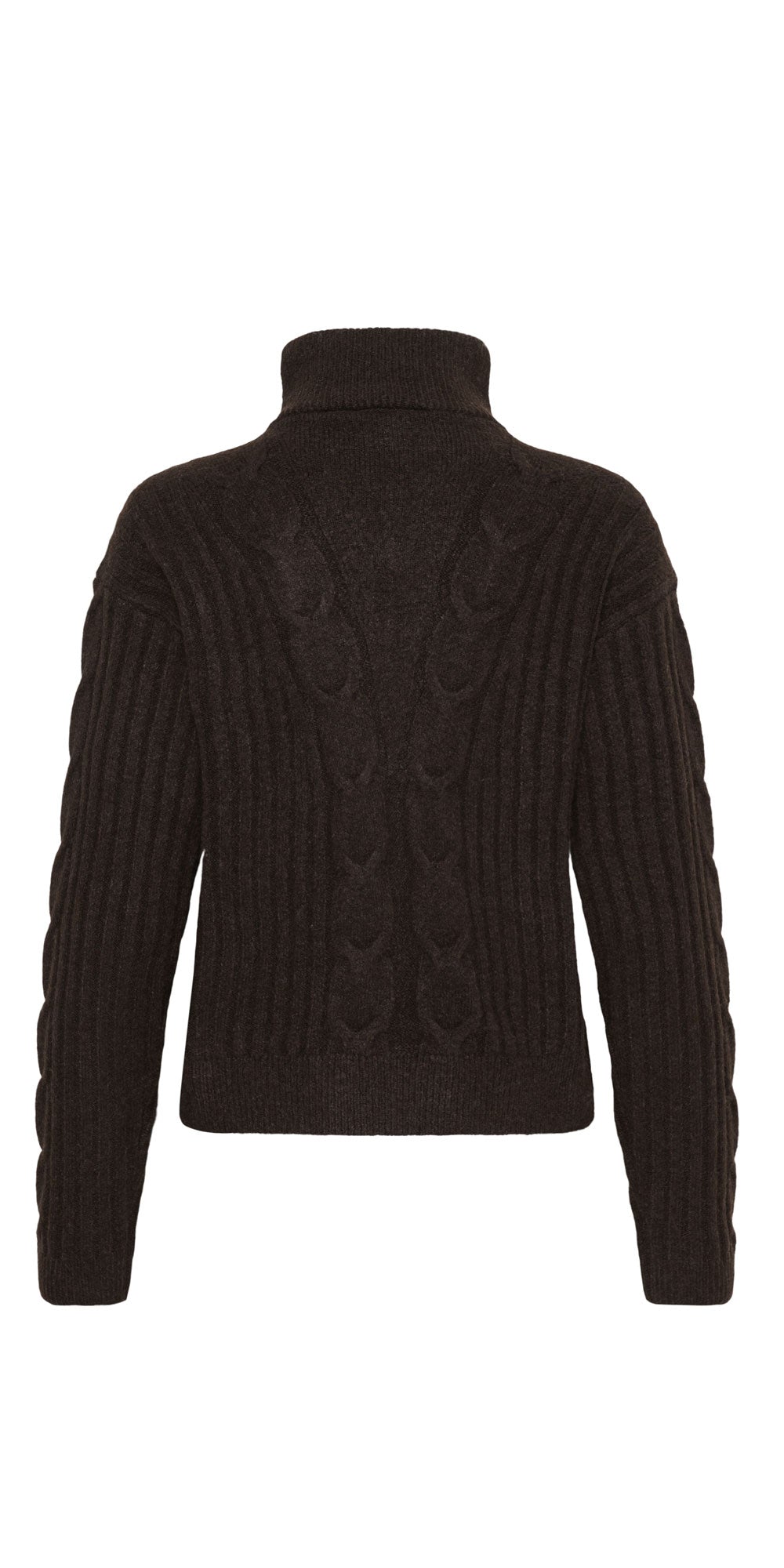 Cream Quarter Zip Sweater, chocolate brown