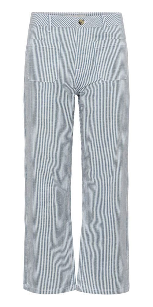 Cream Railway Stripe Pants