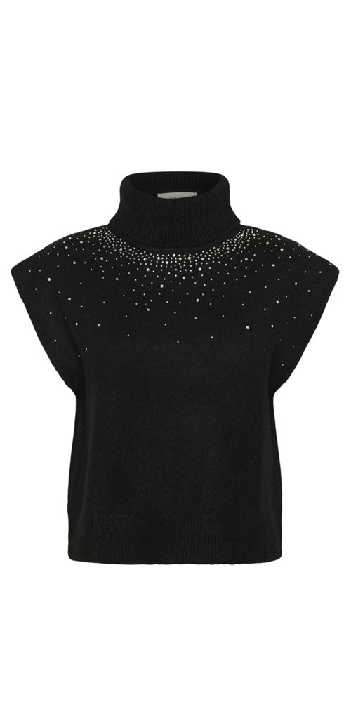 Cream Rhinestone Sweater Vest