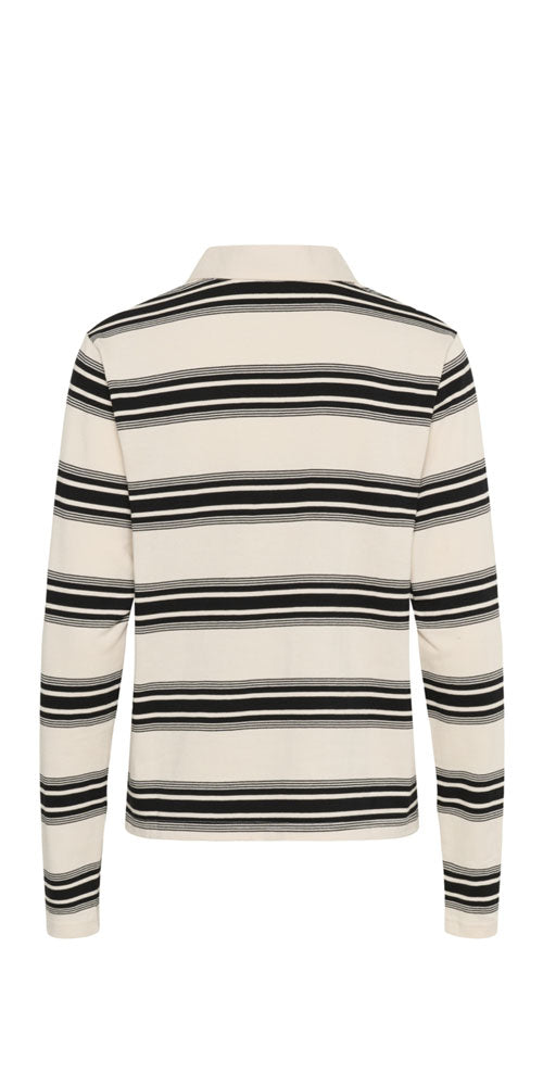 Cream Striped Rugby Shirt