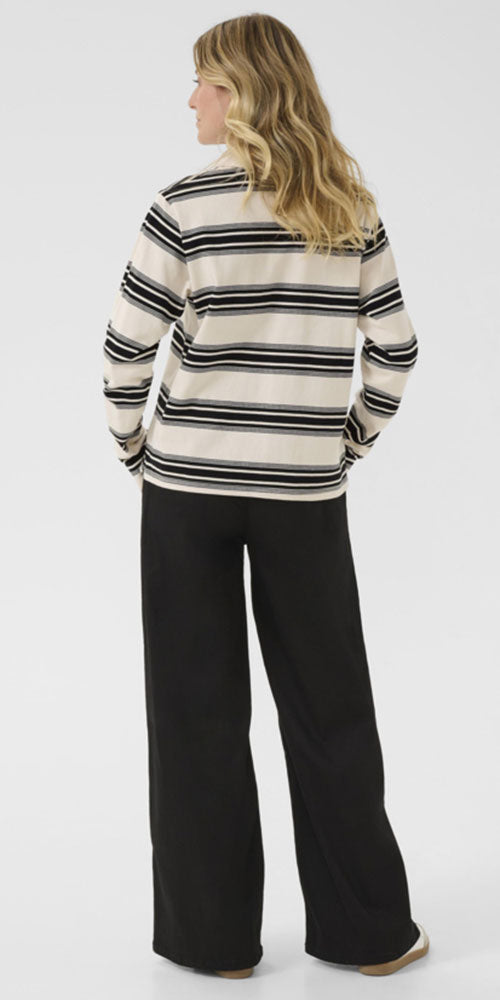 Cream Striped Rugby Shirt