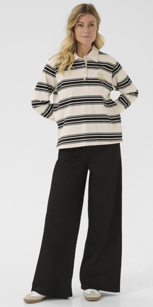 Cream Striped Rugby Shirt