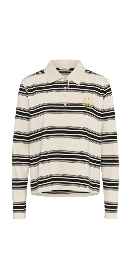 Cream Striped Rugby Shirt