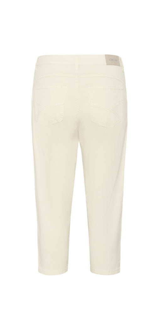 Cream Slim Crop Pants
