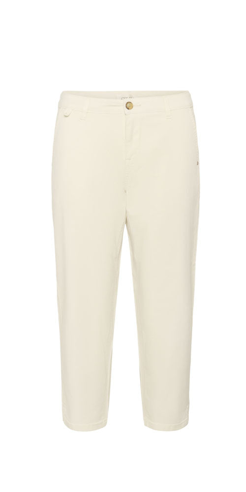Cream Slim Crop Pants