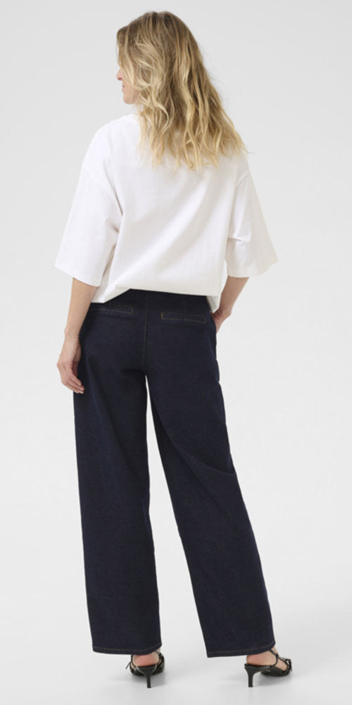 Cream Straight Indigo Jeans
