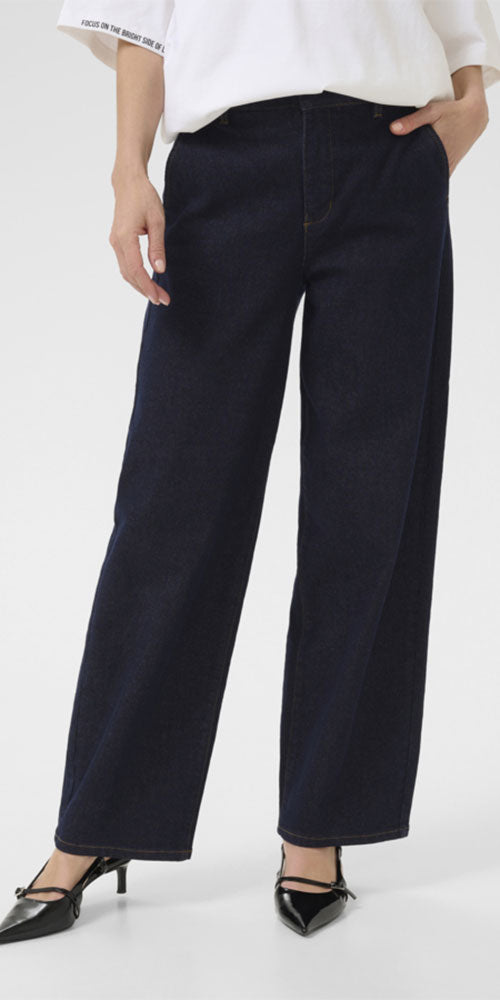 Cream Straight Indigo Jeans
