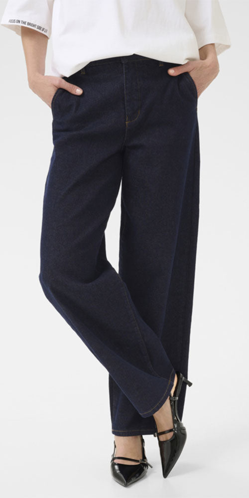 Cream Straight Indigo Jeans