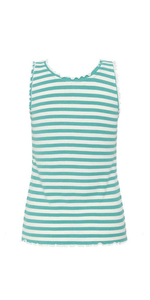 Cream Striped Tank Top, turquoise
