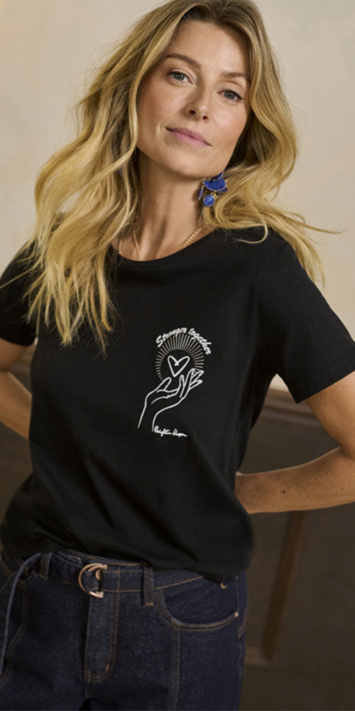 Cream Stronger Together Tee