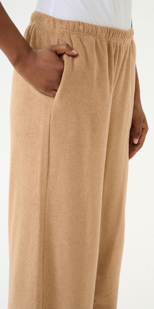 Cream Terry Fleece Pants
