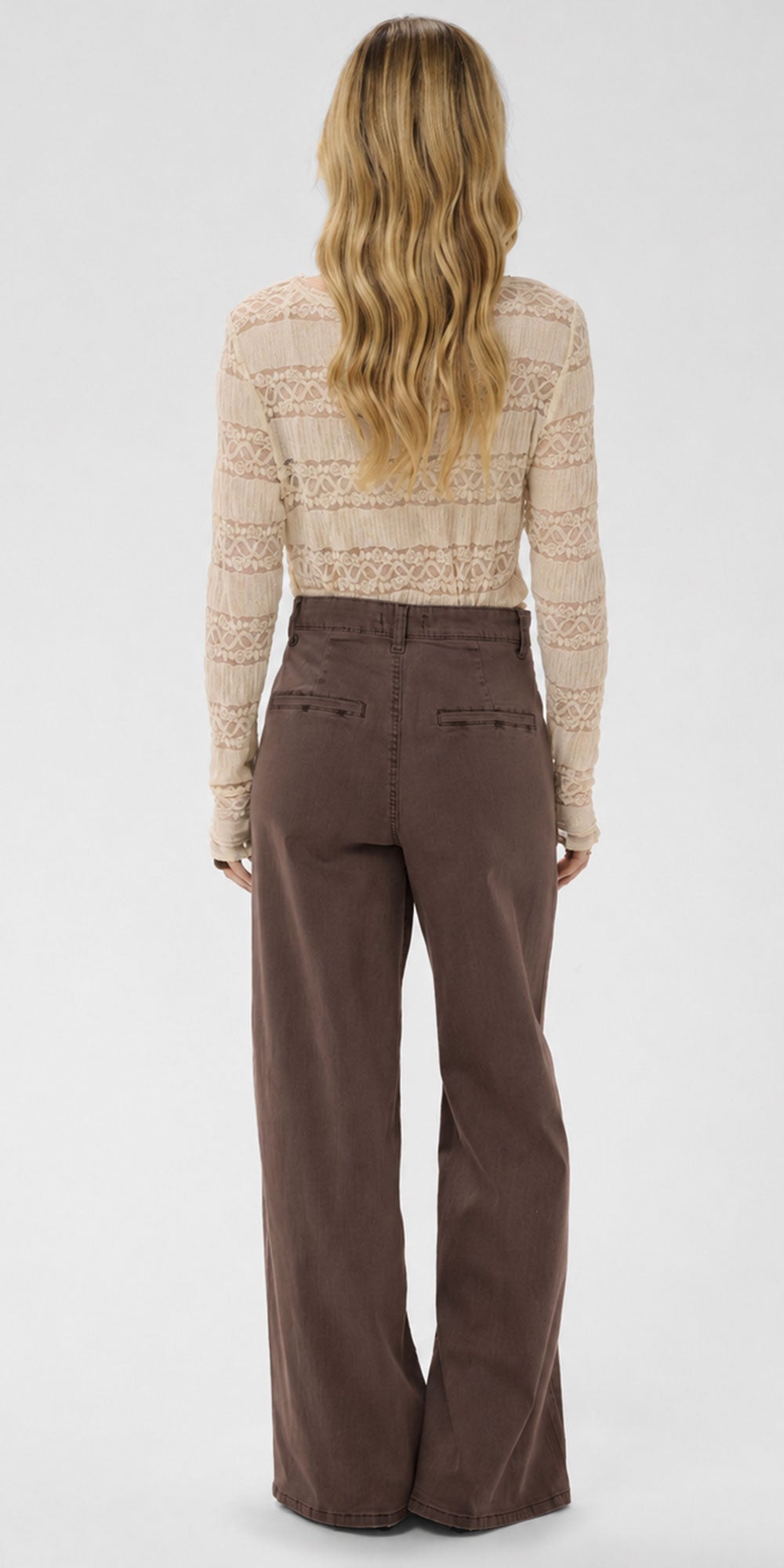 Cream Trouser Jeans, chocolate brown