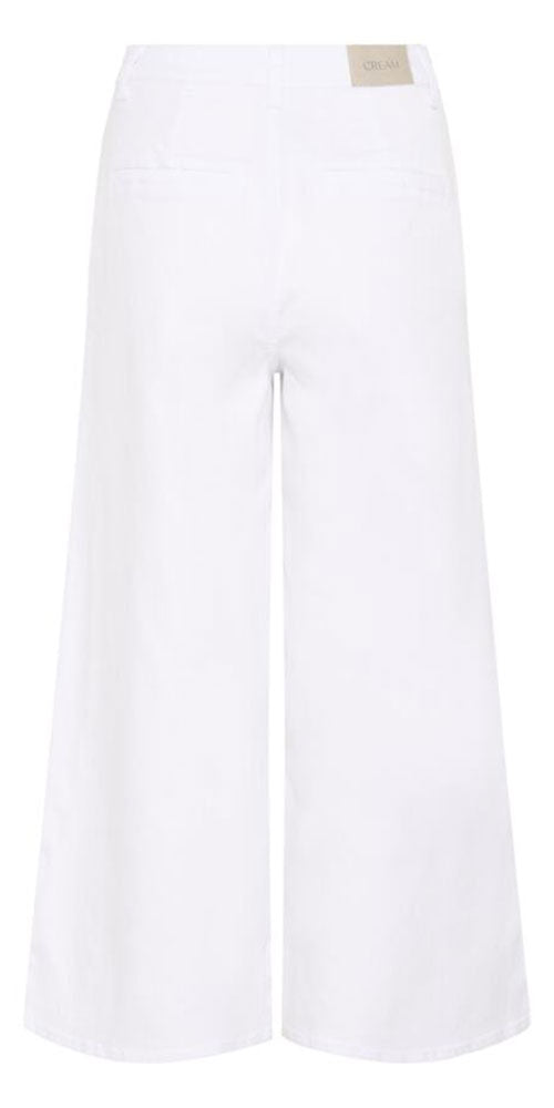Cream Cropped Wide Trouser Jeans, bright white