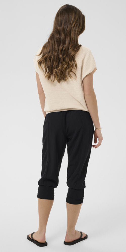 Cream V-neck Knit Pullover, sand