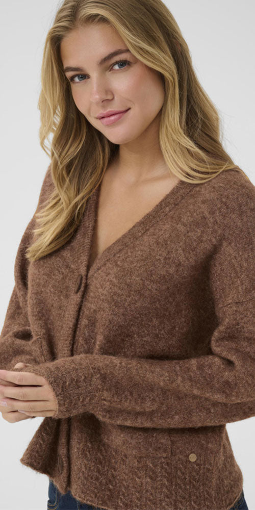 Cream Wool Blend Relaxed Cardy